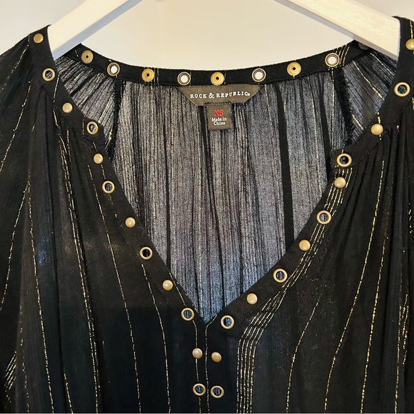 Rock & Republic black and gold top - Picture 3 of 3